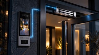 Схема подключения электромагнитного замка к вызывным панелям Akuvox